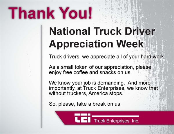 Truck Enterprises Celebrates National Truck Driver Appreciation ...