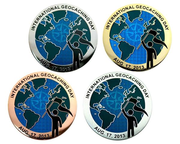 International Geocaching Day Geocoin SET (4 COINS) - Geocoinshop.