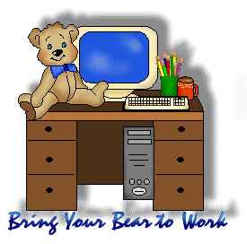National Bring Your Teddy Bear To Work & School Da - Teddy bear on computer desk