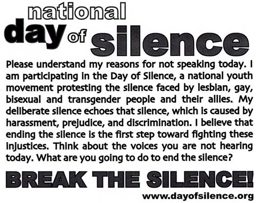 when is a day of silence?