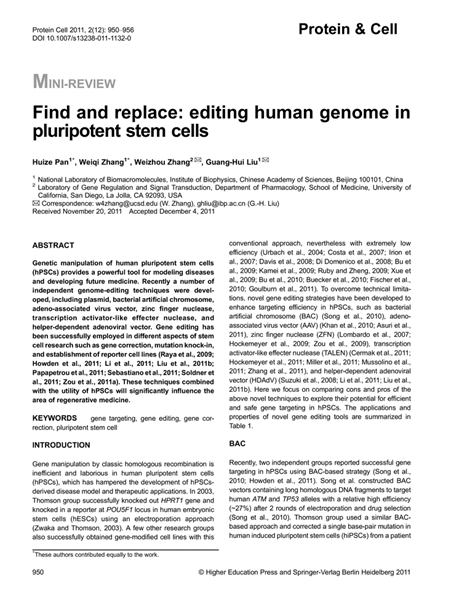 Find and replace: editing human genome in pluripotent stem cells ...