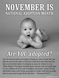 National Adoption Month - National Adoption Awareness Month is coming up. What does it mean to you?