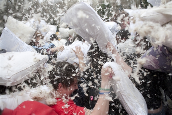 Who Is Taking Part In International Pillow Fight Day?