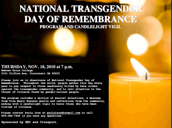 What exactly is "Transgender Remembrance Day"?
