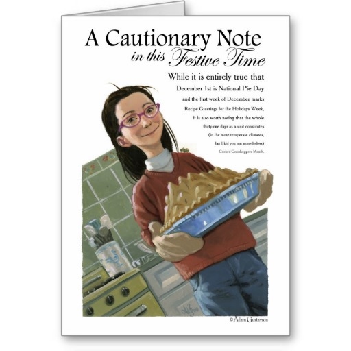 Cooked Grasshoppers Month/National Pie Day Card from Zazzle.