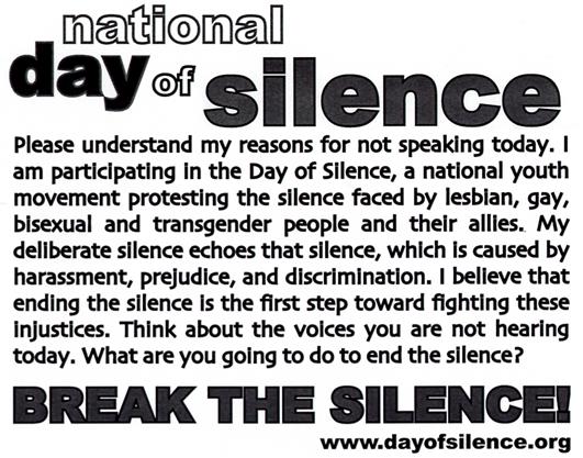 Day Of Silence 2024 Thursday April 11 2024   Dayofsilencefliernq5 