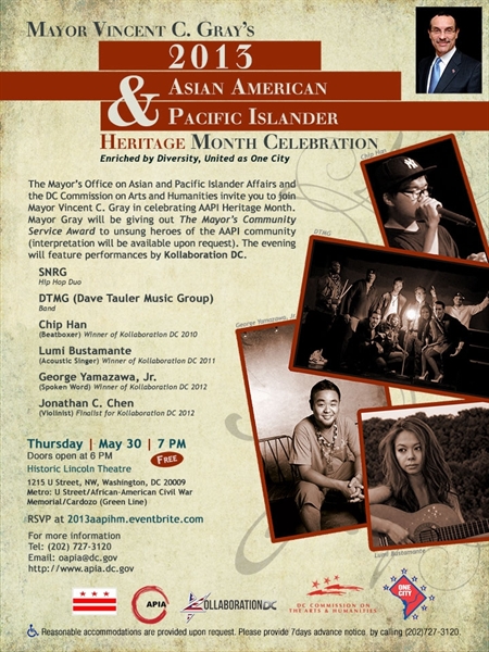 Mayor Gray's 2013 Asian American and Pacific Islander... Tickets ...