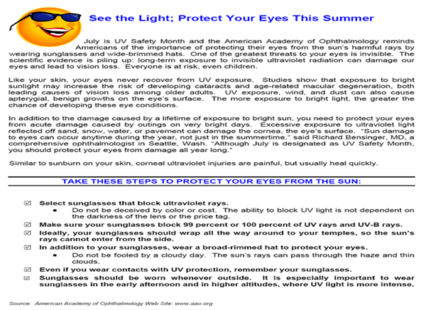 July UV Safety Awareness Month