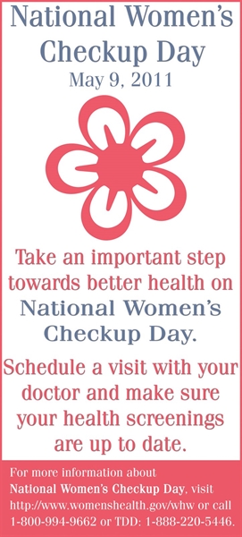 Dietitians Online Blog: May 9, 2011 National Women's Checkup Day ...